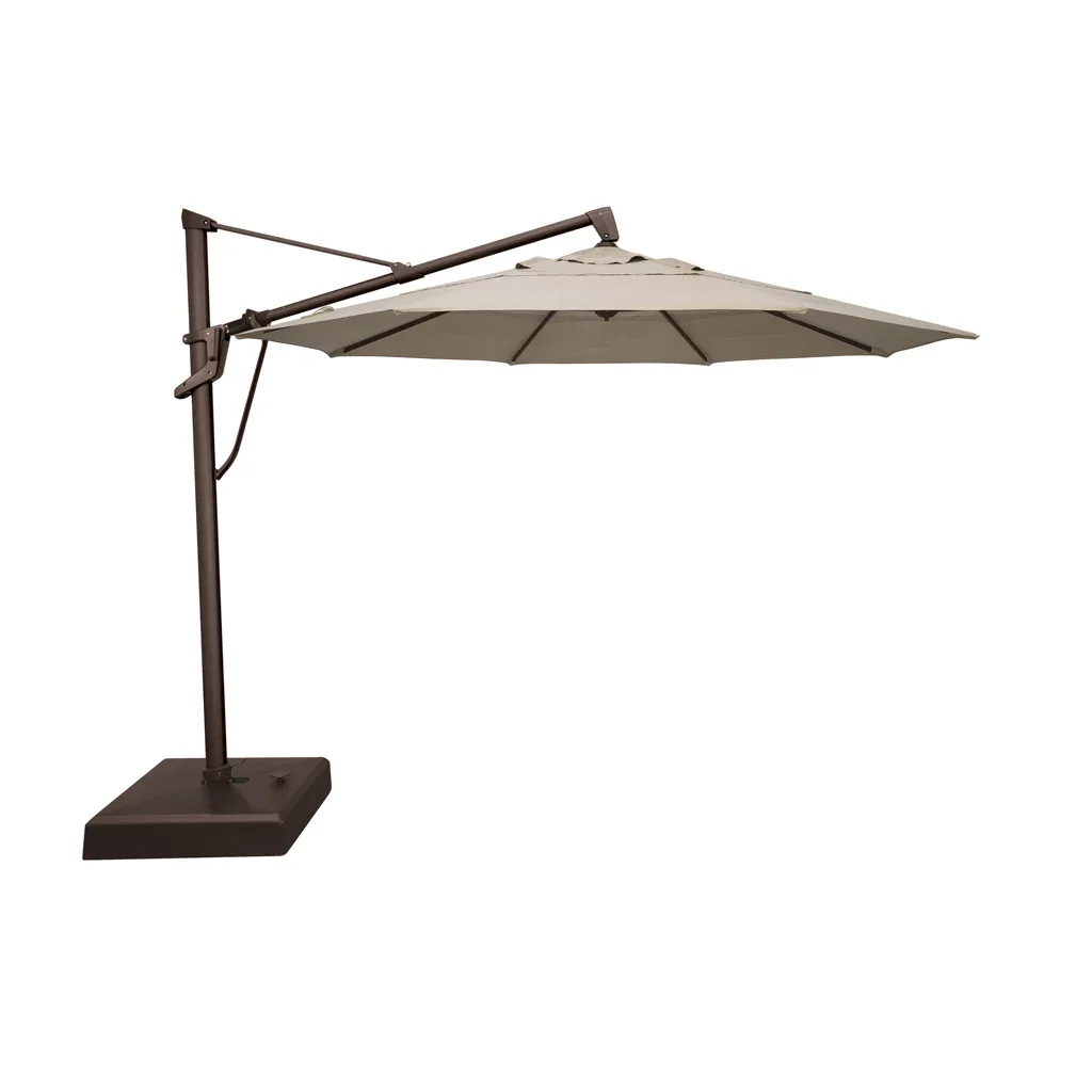 AKZ PLUS 11′ Cantilever Umbrella – Bronze Frame & Flax Canopy
