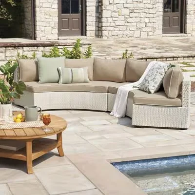 Pasadena II 2-Pc. Modular Sofa Set In Ivory Wicker